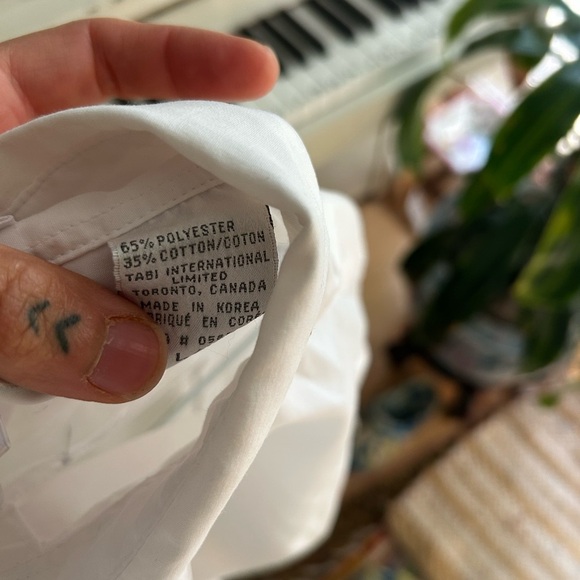 Y2K White Blouse with Embroidered Teddy Bears Details L - Picture 14 of 16